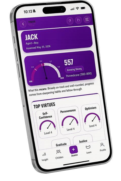 The ThriveScore assessment on a phone